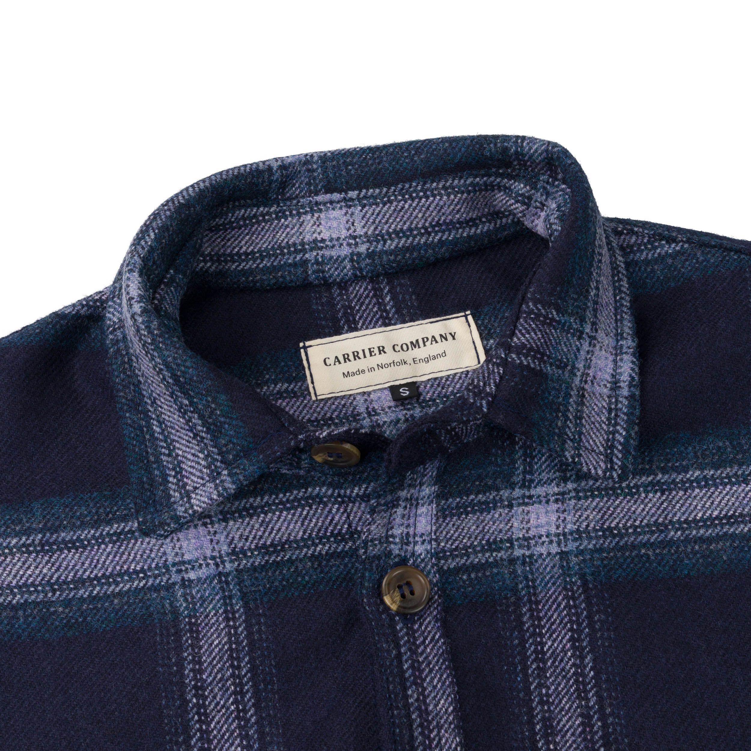 Collared Blue Checked Wool Shirt.