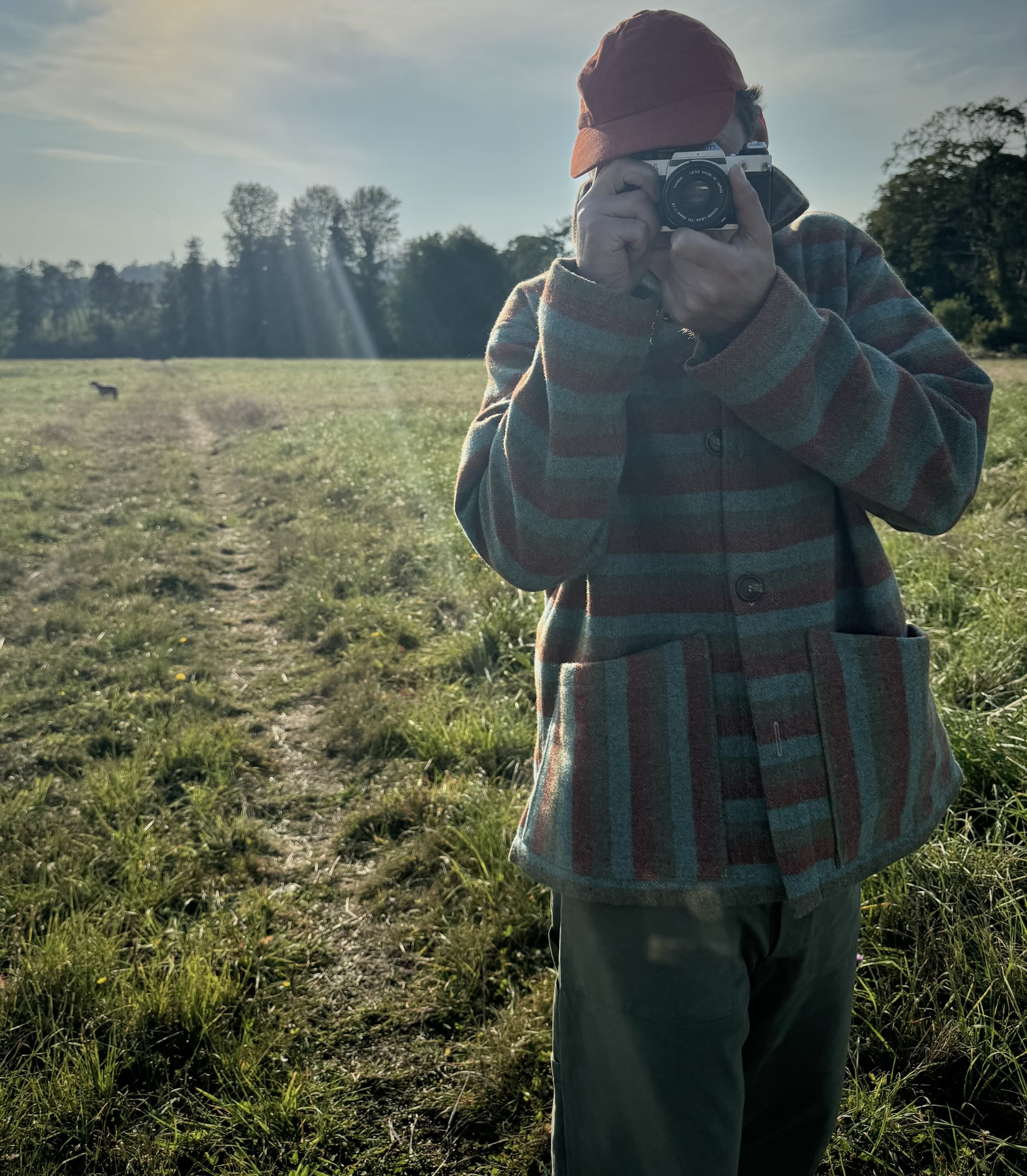 Enzo wears Carrier Company Yorkshire Wool Striped Jacket